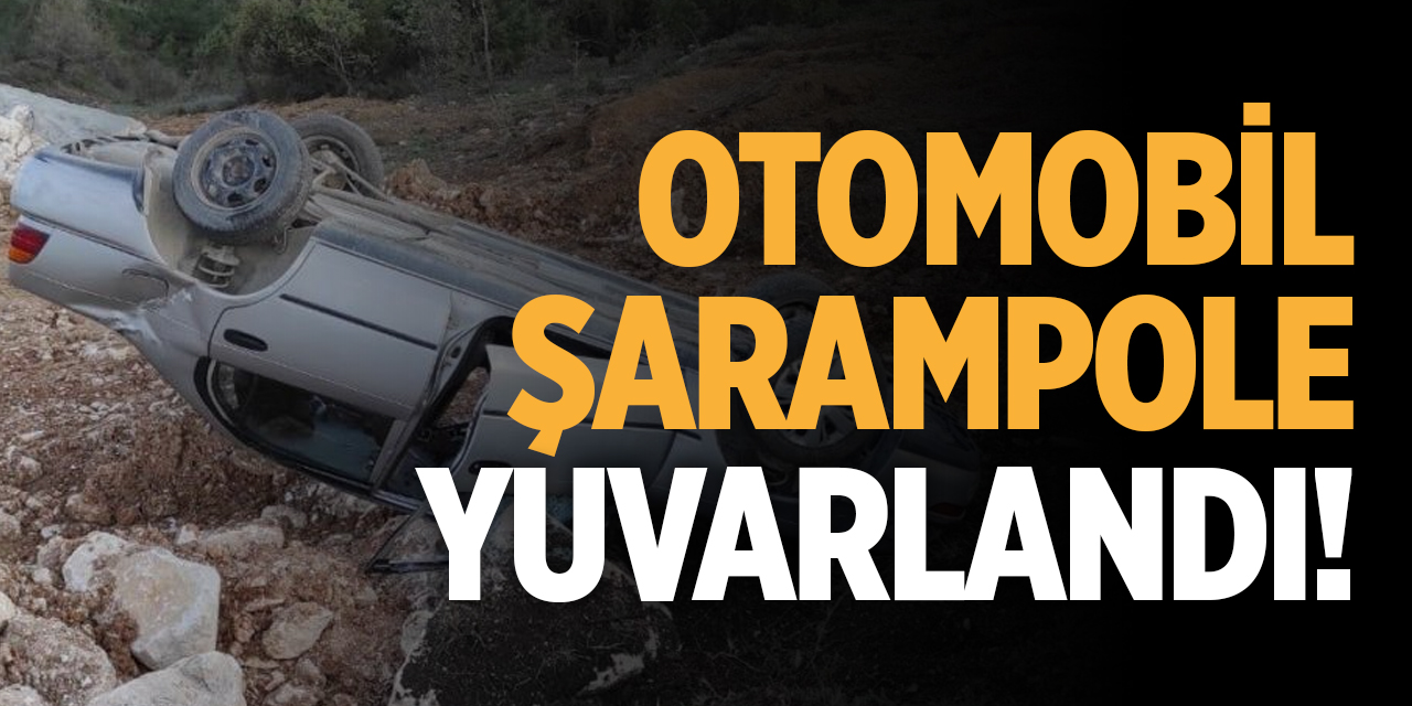 Otomobil şarampole yuvarlandı