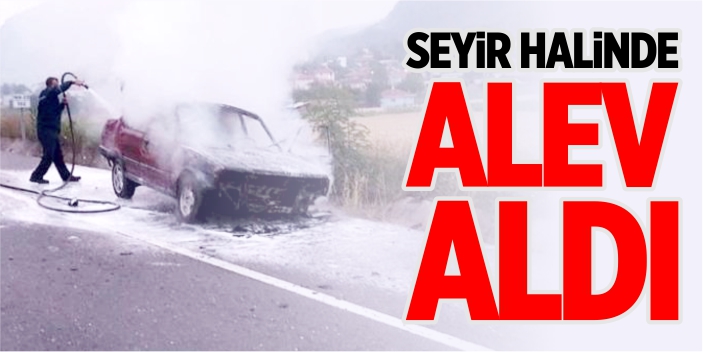 Seyir halinde alev aldı