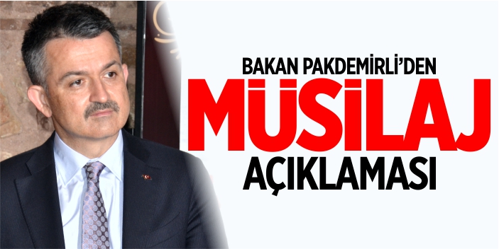 Bakan Pakdemirli’den ‘Müsilaj’ açıklaması