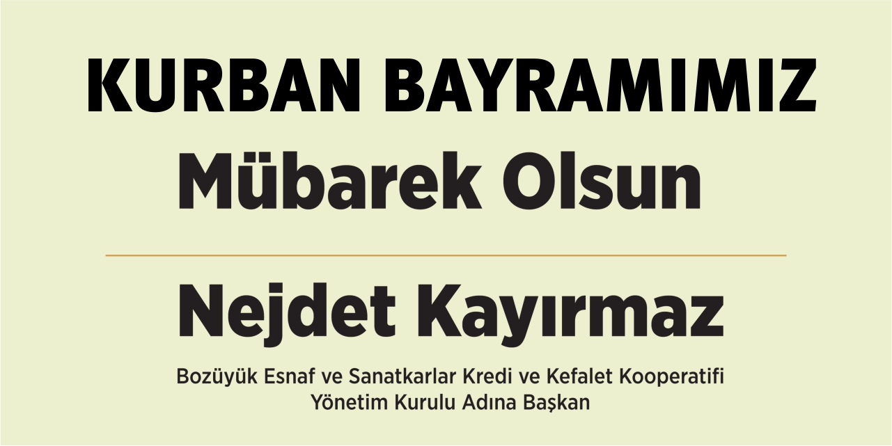 Bozüyük Esnaf ve Sanatkarlar Odası - Bayram Tebrik İlanı