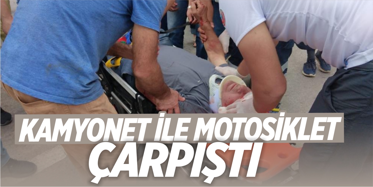 Kamyonet ile Motosiklet çarpıştı!