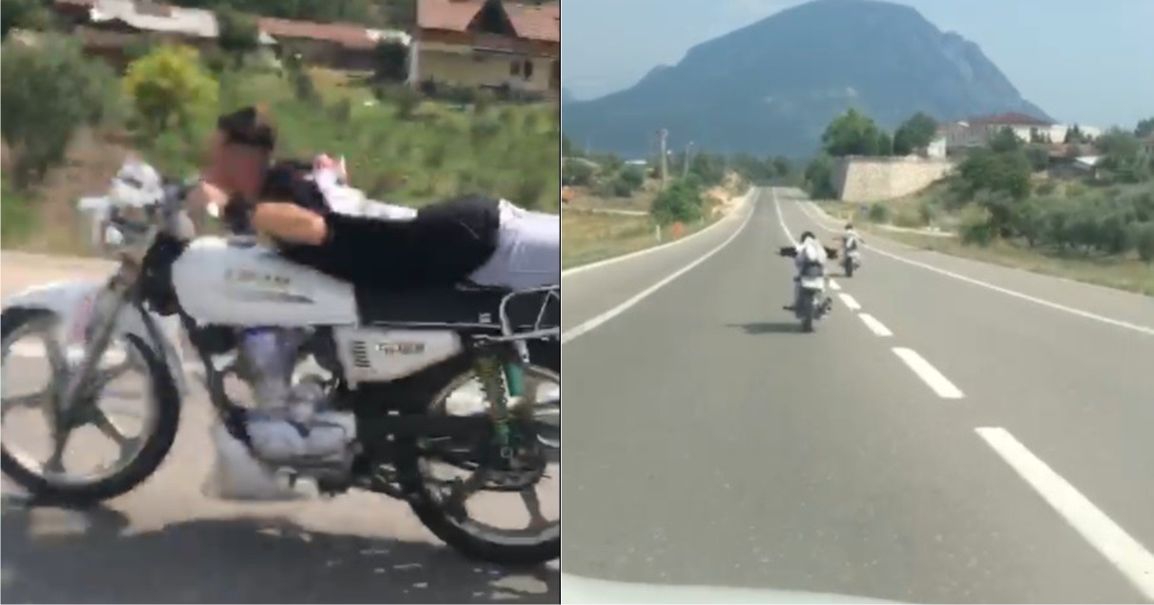 Motosiklet Üzerinde Tehlikeli Yolculuk