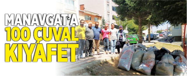 100 çuval kıyafet Manavgat'a gönderildi