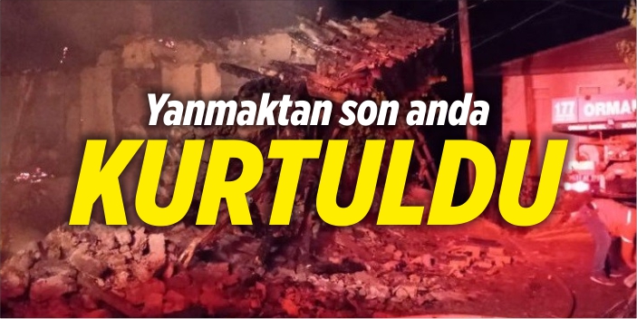 Yaşlı çift yanmaktan son anda kurtuldu