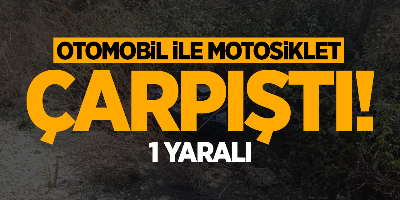 Otomobil ile motosiklet çarpıştı!