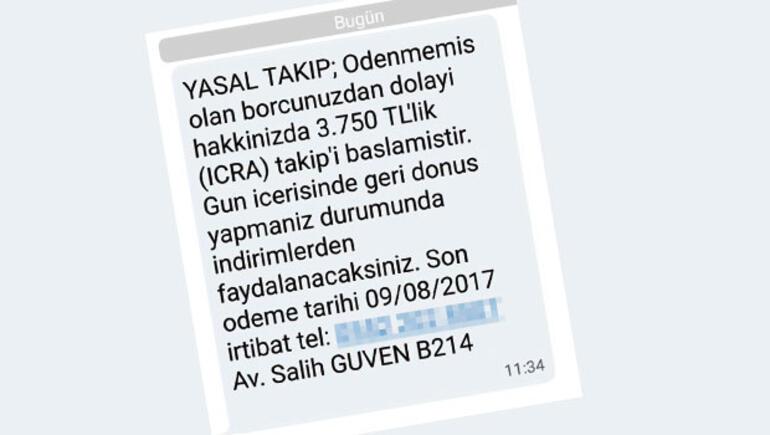 Dikkat! İcra mesajlarına kanmayın!