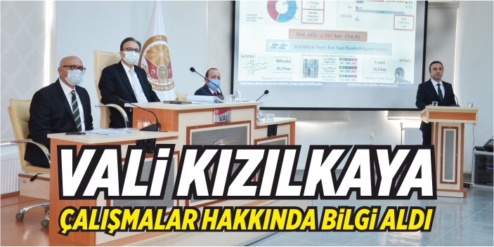 Vali Kızılkaya, çalışmalar hakkında bilgi aldı