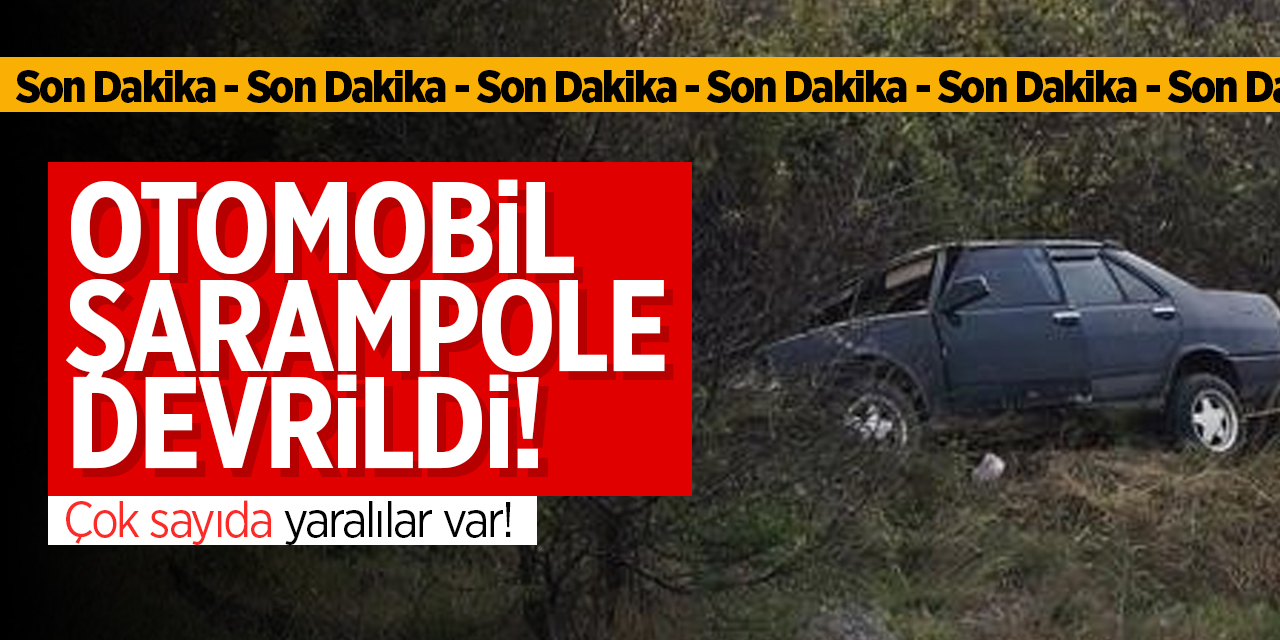 Otomobil Şarampole Devrildi! Çok Sayıda Yaralılar Var!