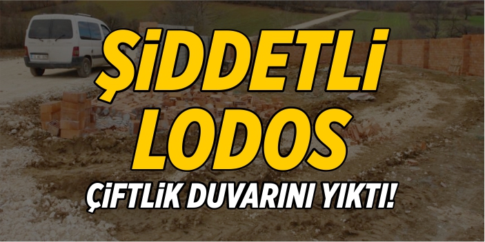 Şiddetli lodos çiftlik duvarını yıktı!