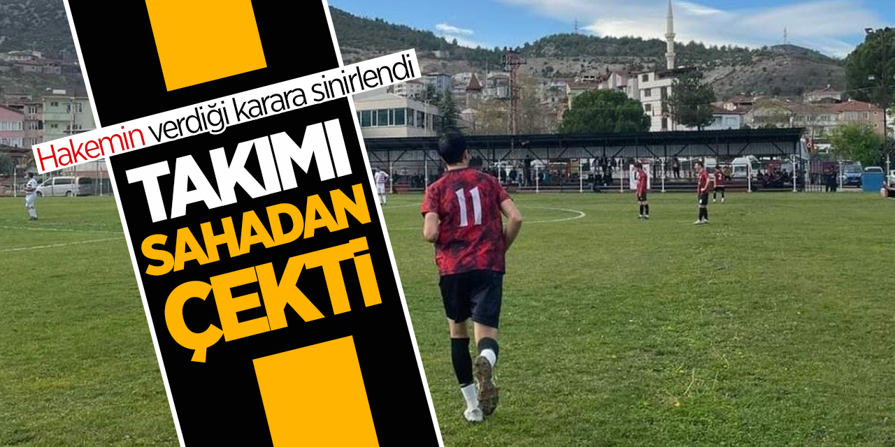 Hakemin verdiği karara sinirlendi takımı sahadan çekti