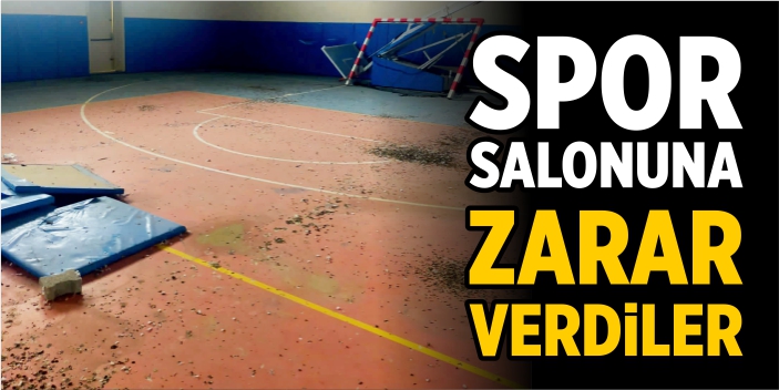 Spor salonuna zarar verdiler!