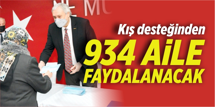 Kış desteğinden 934 aile faydalanacak