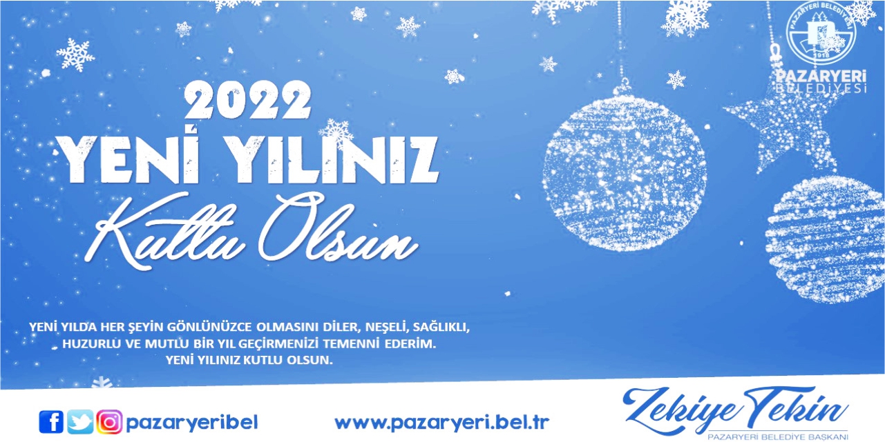 Pazaryeri Belediye Başkanı Zekiye Tekin Yılbaşı Tebrik İlanı