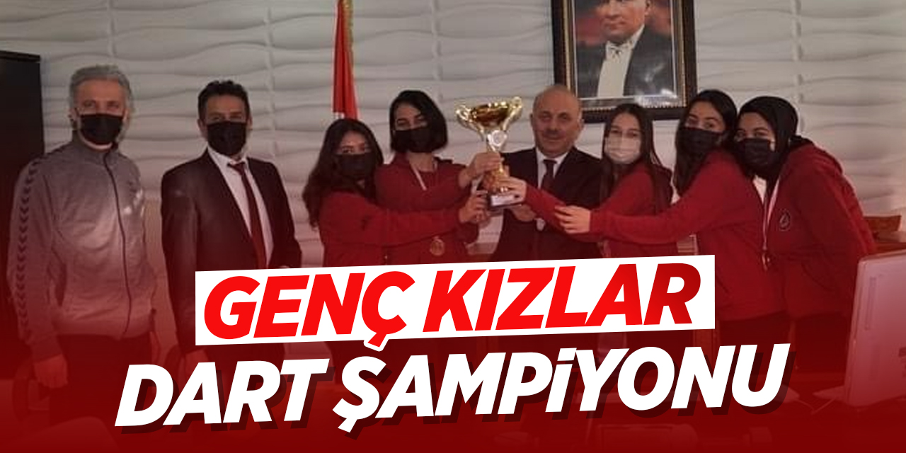 Bozüyük Fen Lisesi'nin genç kızlar dart şampiyonu oldu