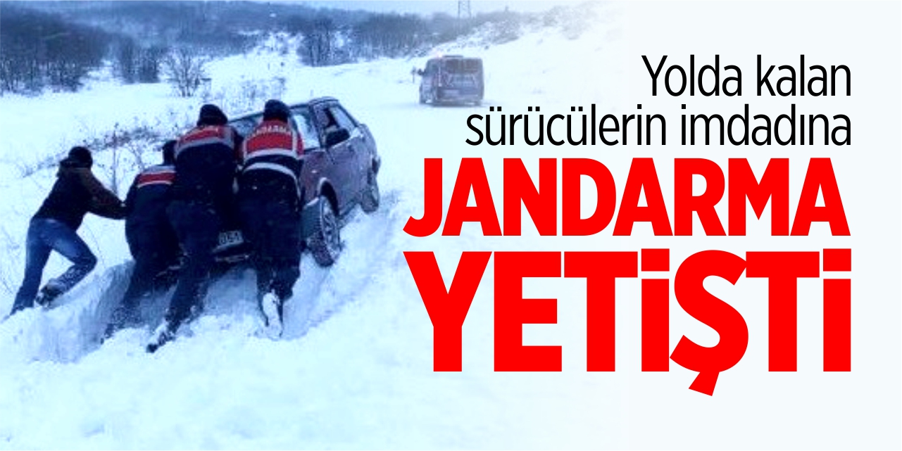 Yolda kalan sürücülerin imdadına jandarma yetişti