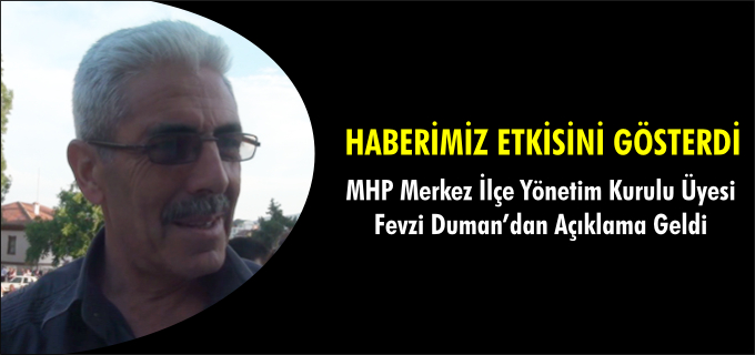 HABERİMİZ ETKİSİNİ GÖSTERDİ