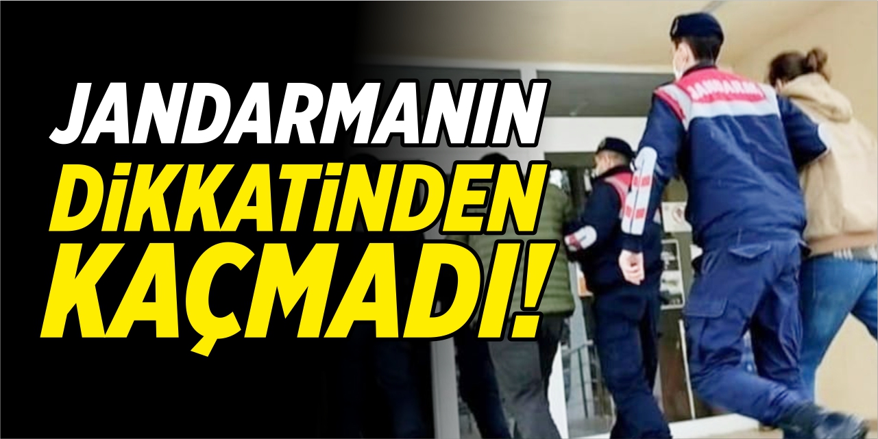 Jandarmanın dikkatinden kaçmadı