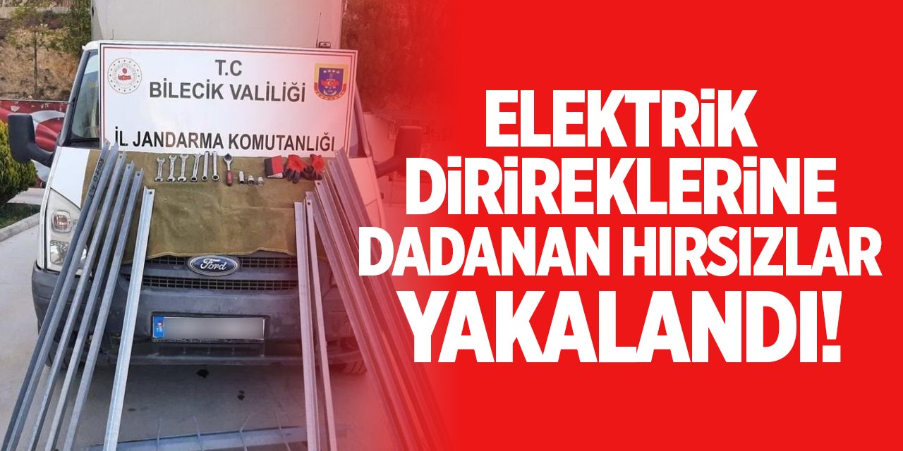 Elektrik direklerine dadanan hırsızlar yakalandı!