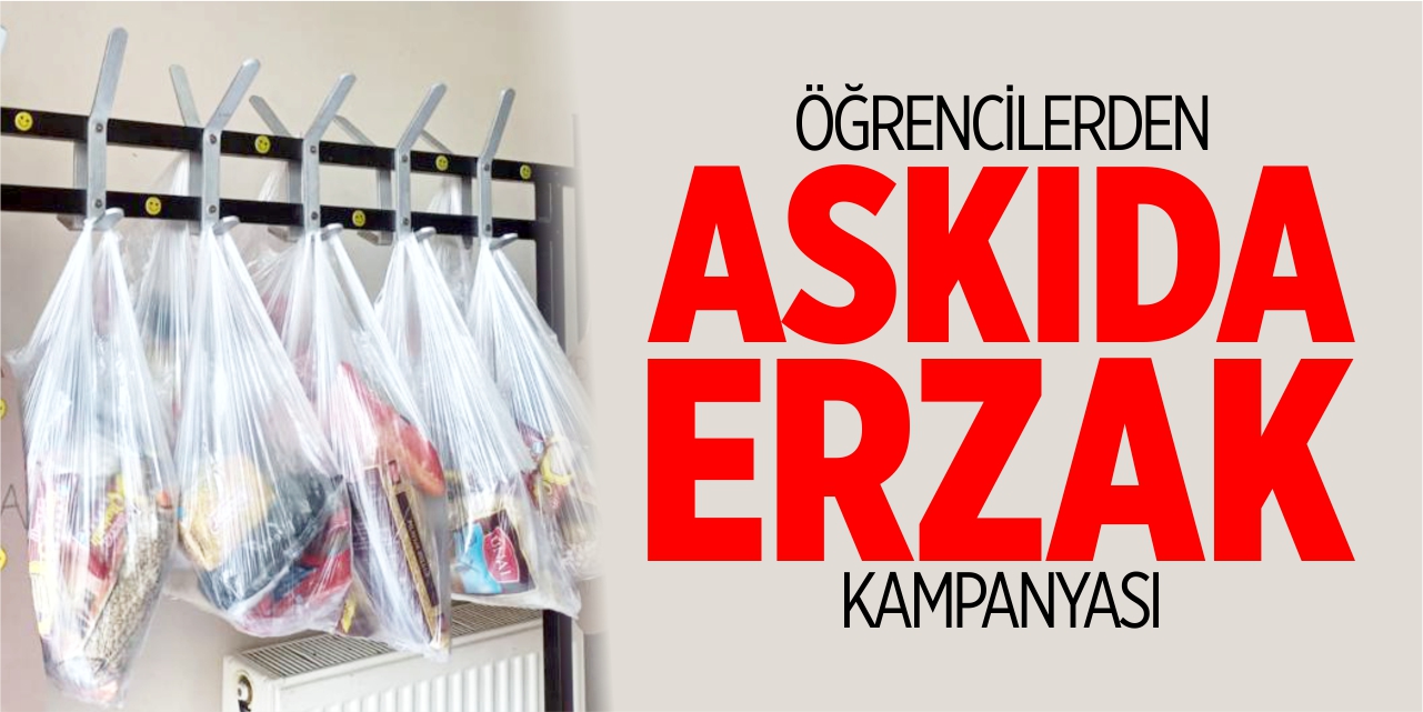 Öğrencilerden askıda erzak kampanyası