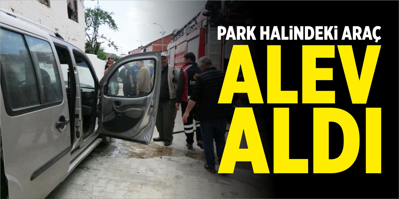 Park halindeki araç alev aldı