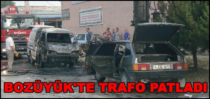 BOZÜYÜK’TE TRAFO PATLADI..ŞANS ESERİ CAN KAYBI YOK.