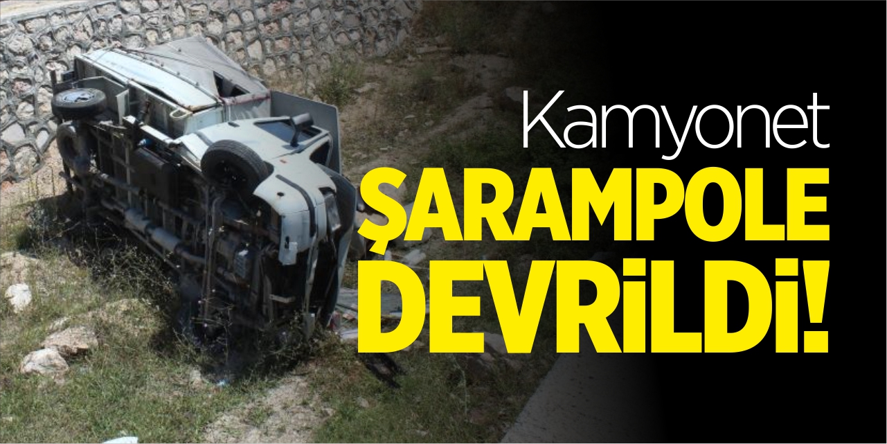 Kamyonet şarampole devrildi