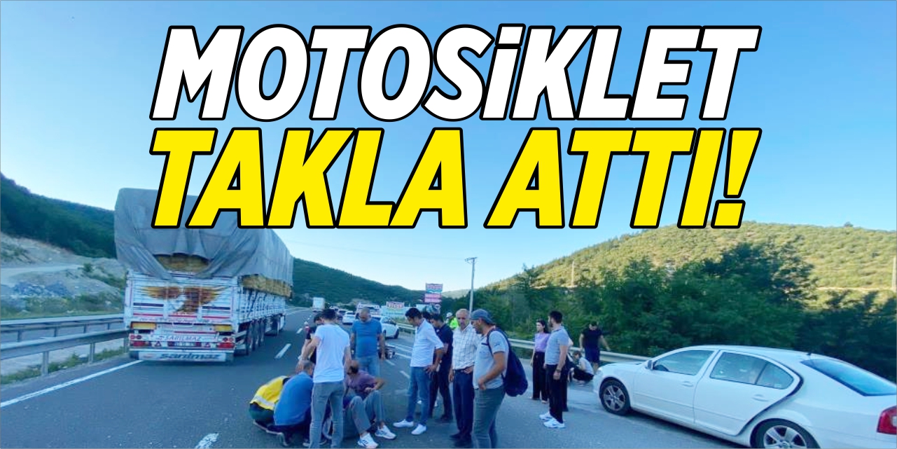 Motosiklet takla attı