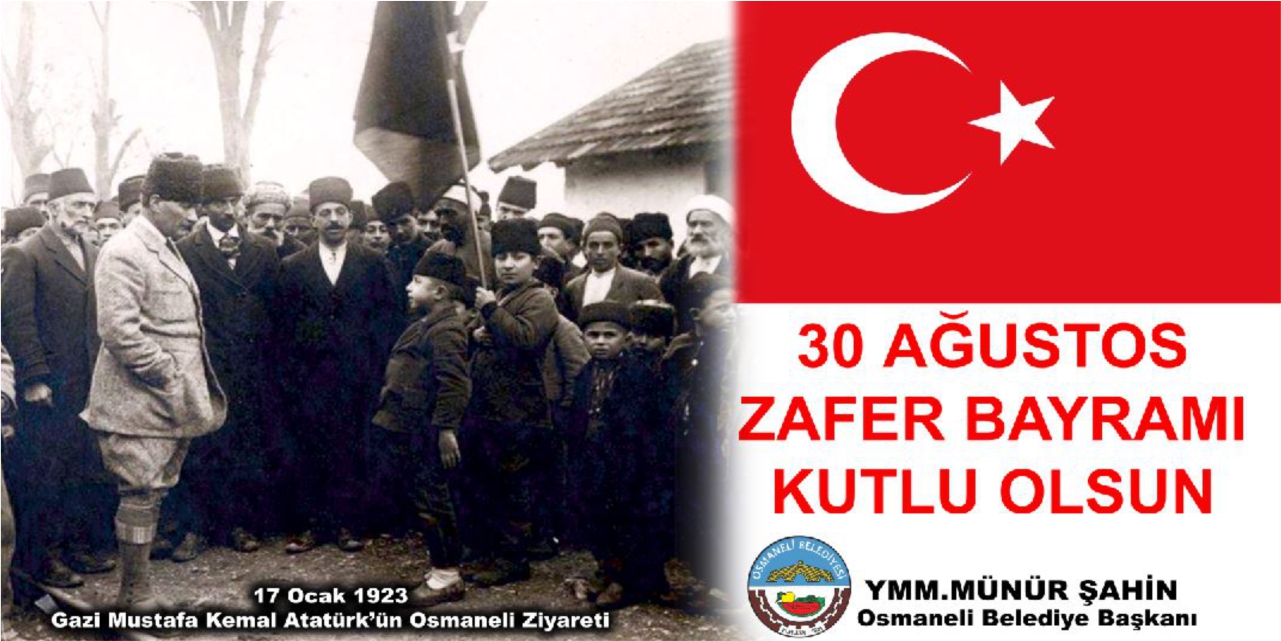Osmaneli Belediye Başkanlığı - 30 Ağustos Zafer Bayramı Kutlama İlanı