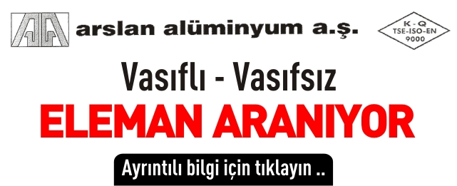ARSLAN ALÜMİNYUM PERSONEL İLANI