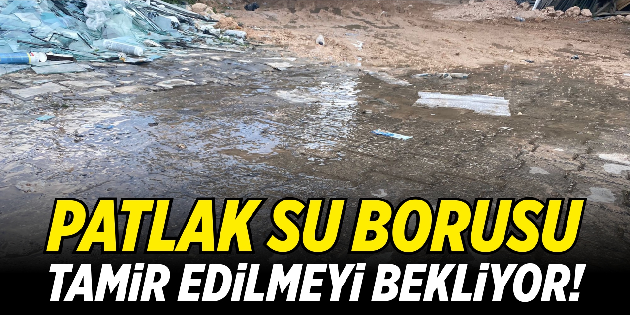 Patlak su borusu tamir edilmeyi bekliyor!