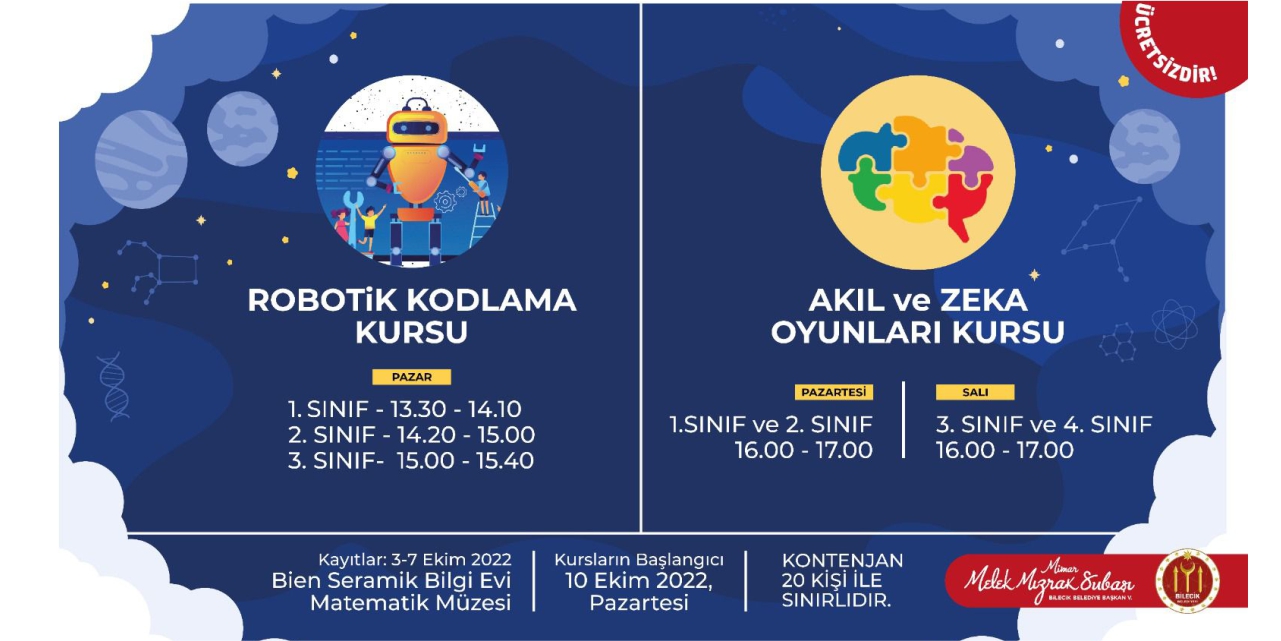 Belediyeden robotik kodlama ile akıl ve zeka oyunları kursu