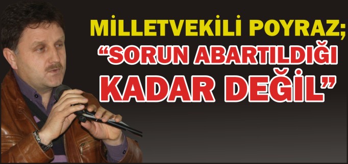 POYRAZ;"SORUN ABARTILDIĞI KADAR DEĞİL"