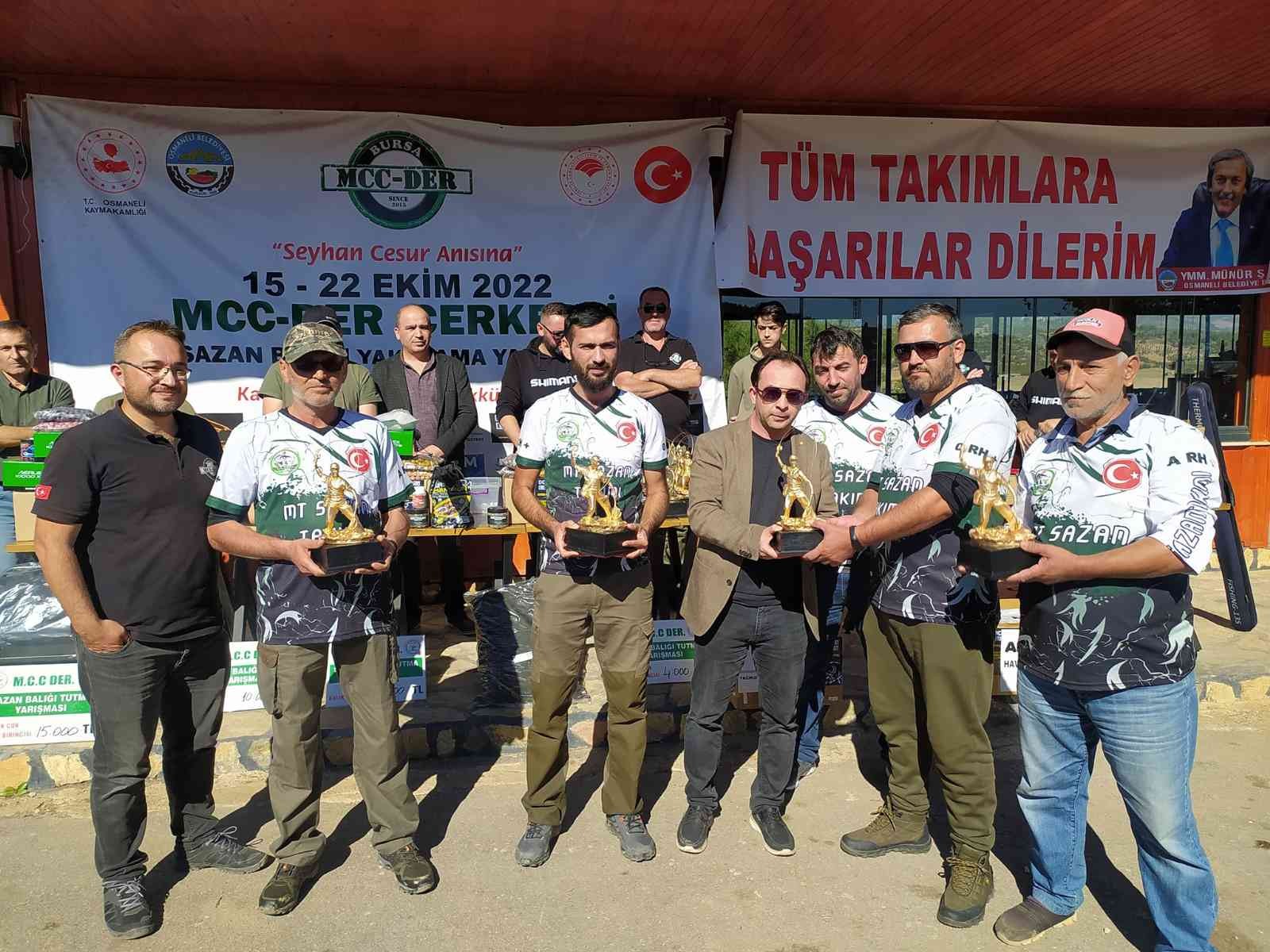 Sazan yakalama yarışmasında şampiyonlar belli oldu