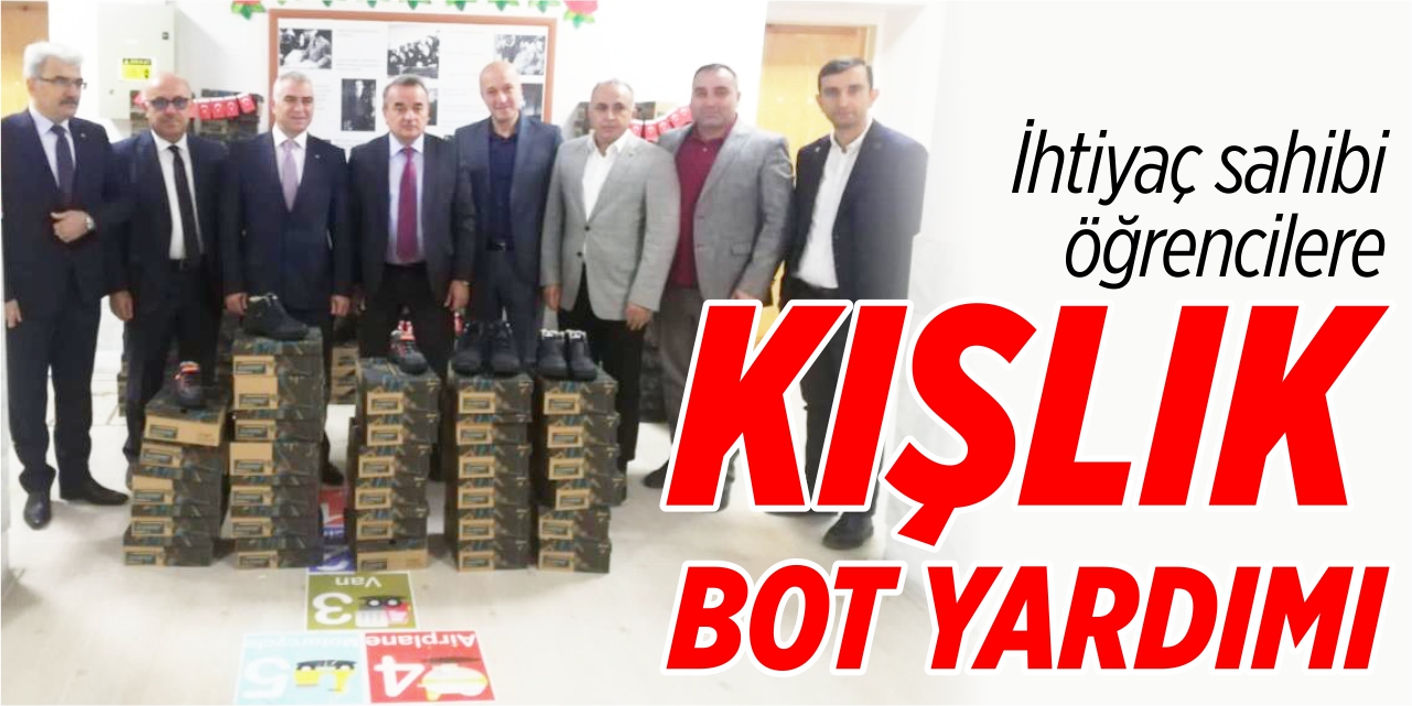 İhtiyaç sahibi öğrencilere kışlık bot yardımı yapıldı