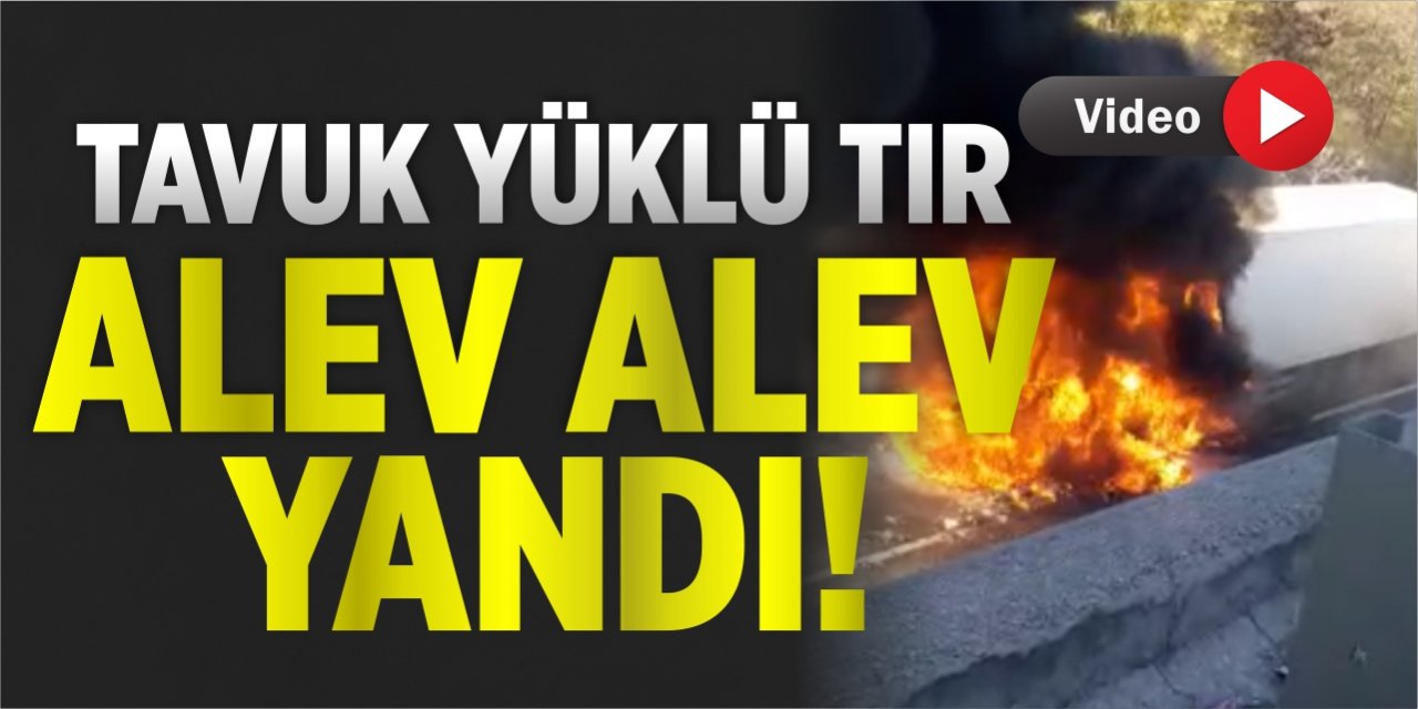 Tavuk Yüklü Tır Alev Alev Yandı