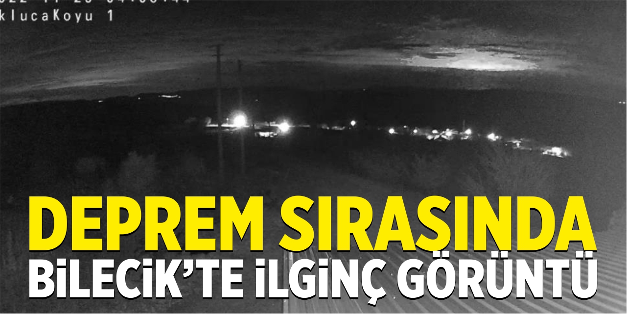 Deprem sırasında Bilecik'te ilginç görüntü