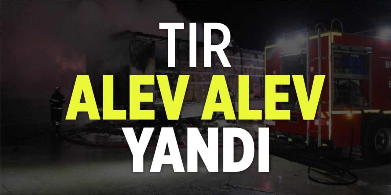 Tır alev alev yandı