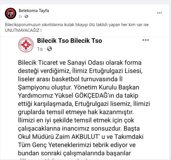 Belekoma Tayfa'dan TSO’ya tepki