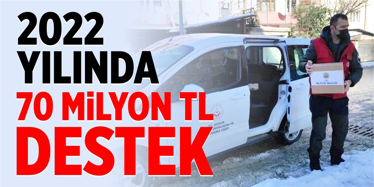 2022 yılında 70 milyon TL destek