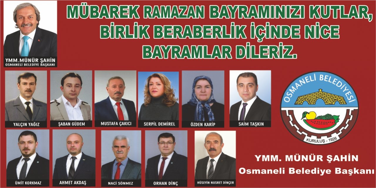 Osmaneli Belediyesi - Ramazan Bayramı Tebrik İlanı