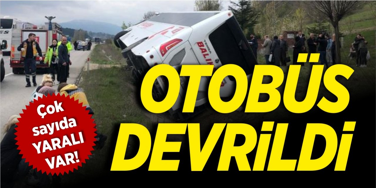 Otobüs devrildi!