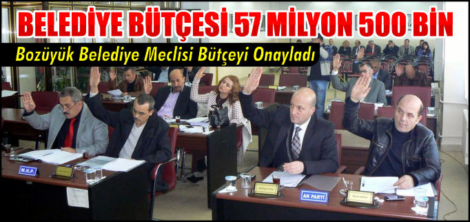 BOZÜYÜK BELEDİYESİ 2014 YILI BÜTÇESİ 57 MİLYON 500 BİN TL