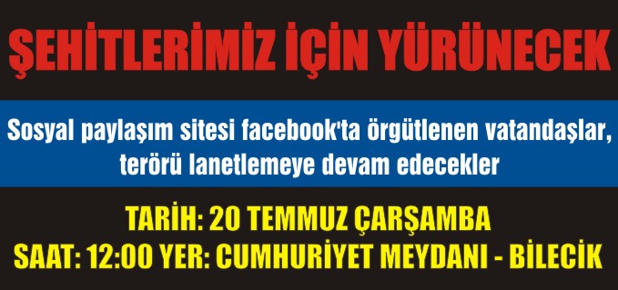 ŞEHİTLERİMİZ İÇİN YÜRÜNECEK