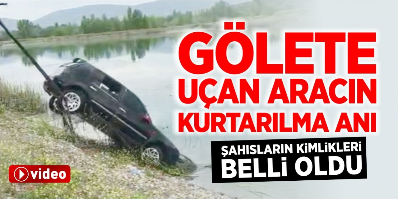 Gölete uçan aracın kurtarılma anı