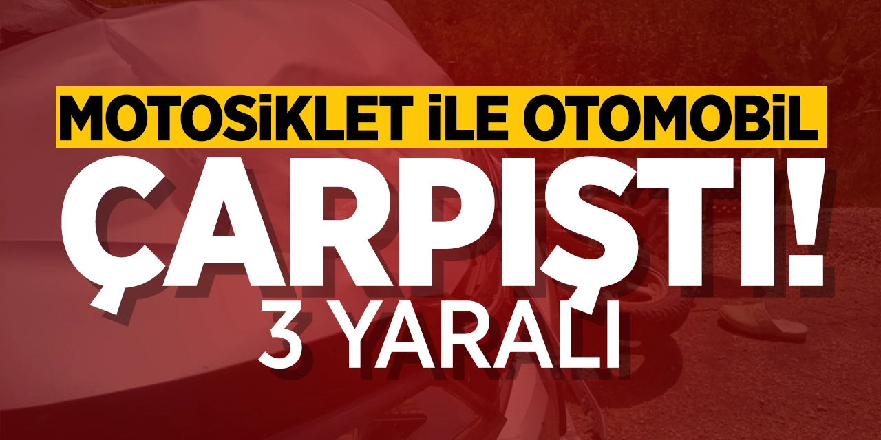 Pazaryeri'nde motosiklet ile otomobil çarpıştı: 3 yaralı