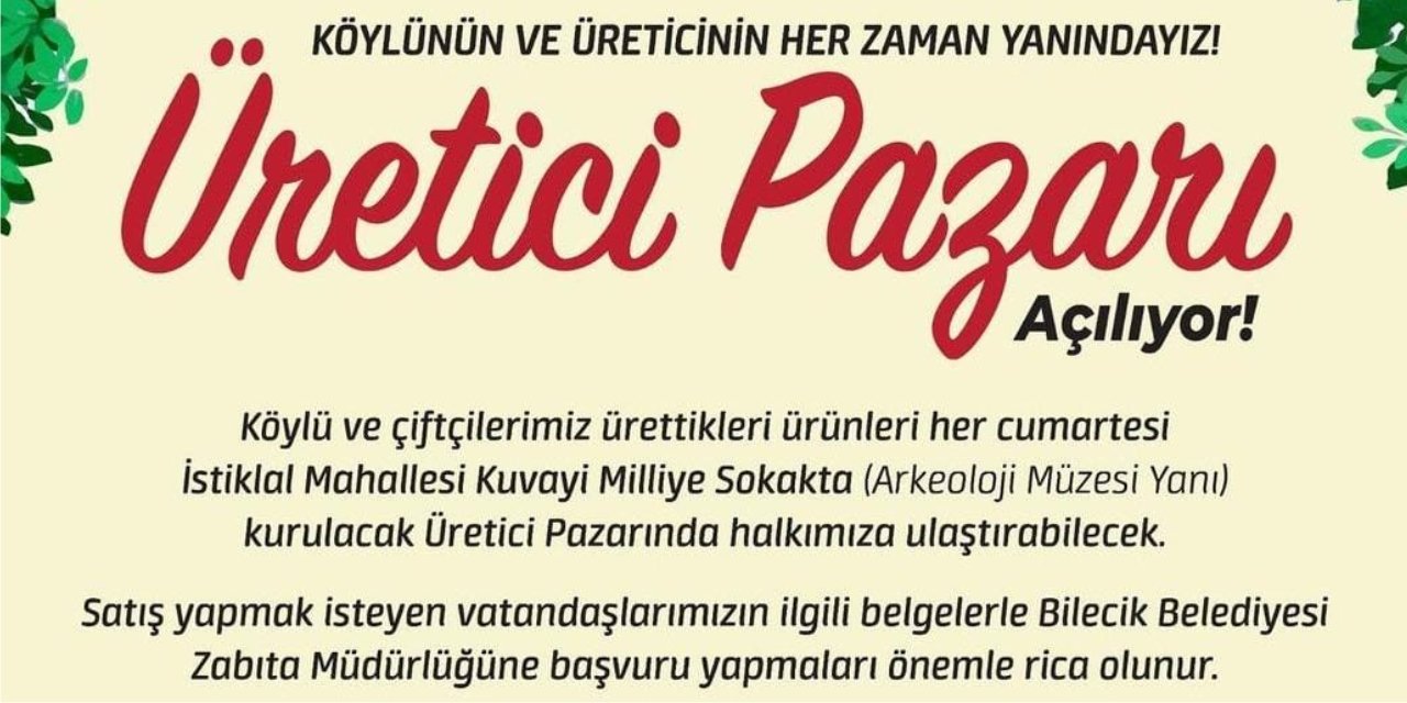 Üretici Pazarı Açılıyor