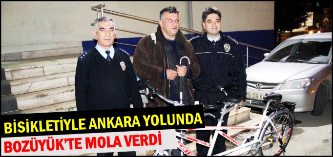 BİSİKLETİ İLE ANKARA YOLUNDA