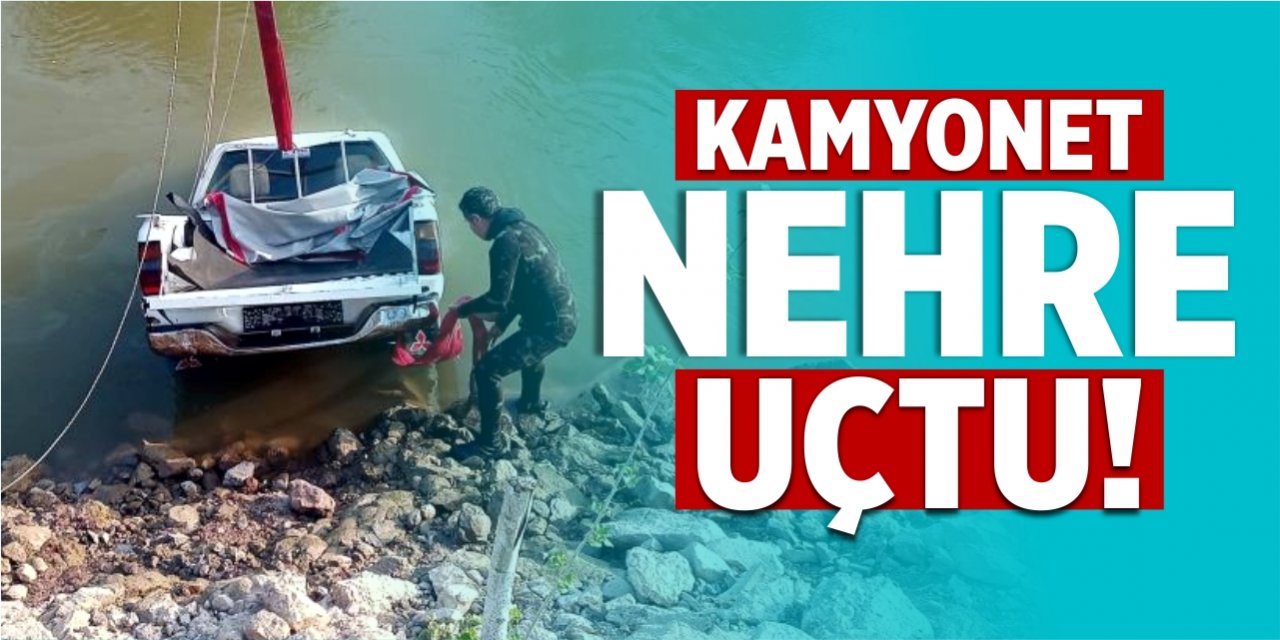 Kamyonet nehre uçtu