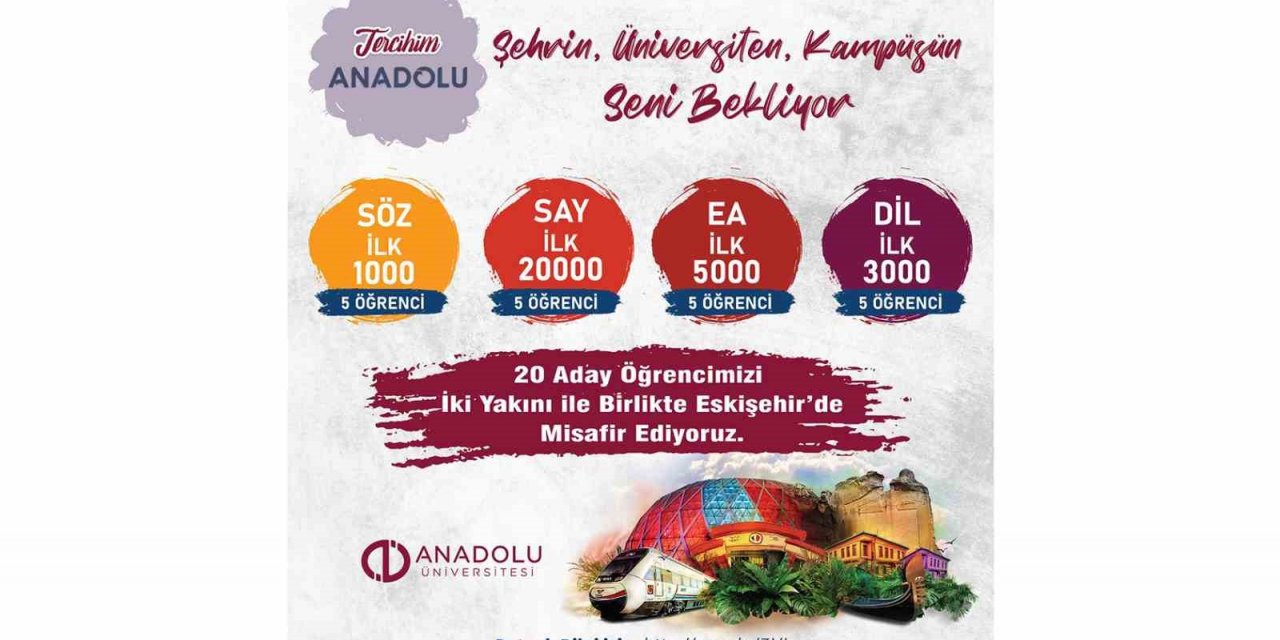 Anadolu Üniversitesi başarılı öğrencileri Eskişehir’de ağırlıyor