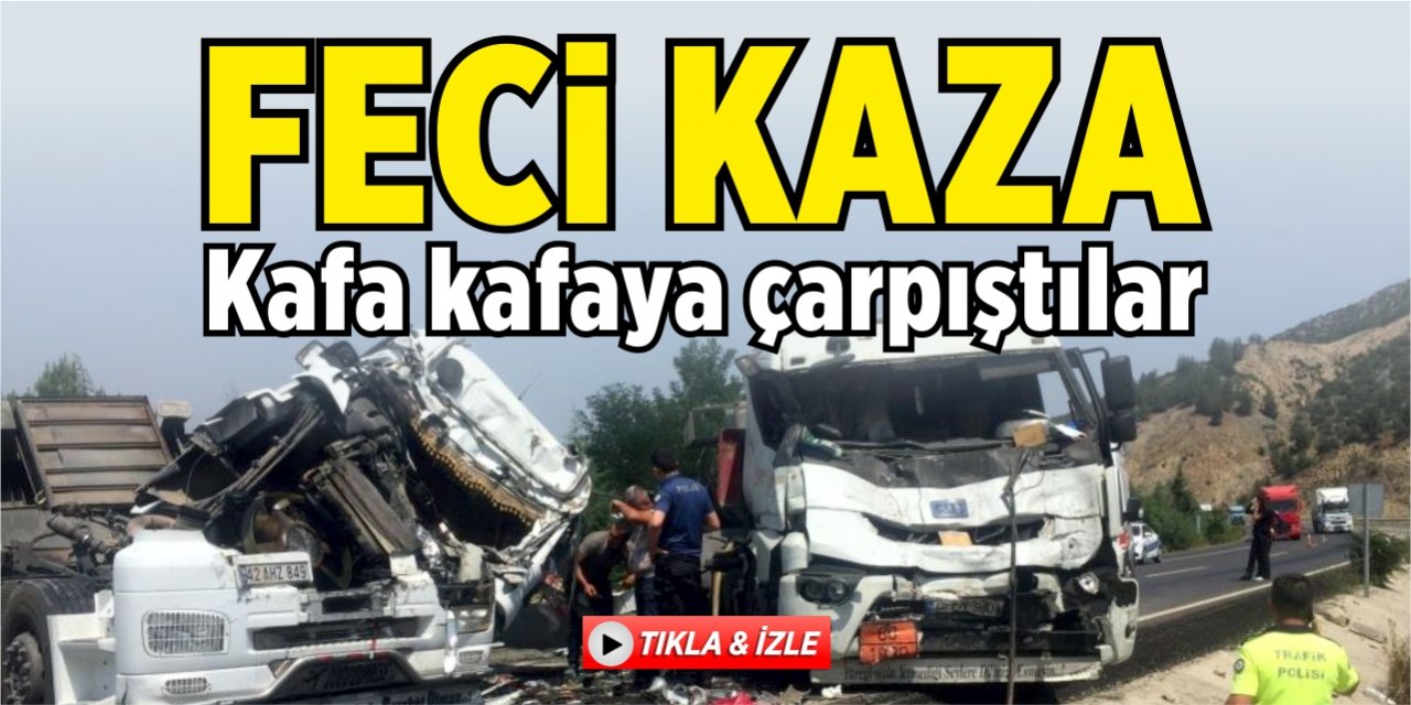 Bilecik'te saman yüklü tır ile kimyasal madde yüklü kamyon kafa kafaya çarpıştı